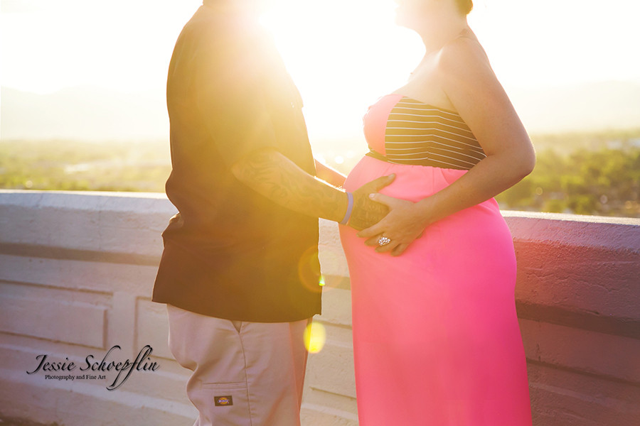 5 -maternity-father-holding-belly-sunset