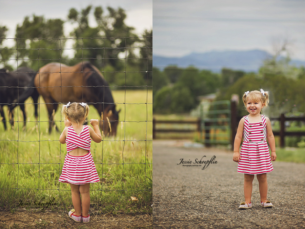 toddler-red-stripped-dress-horses